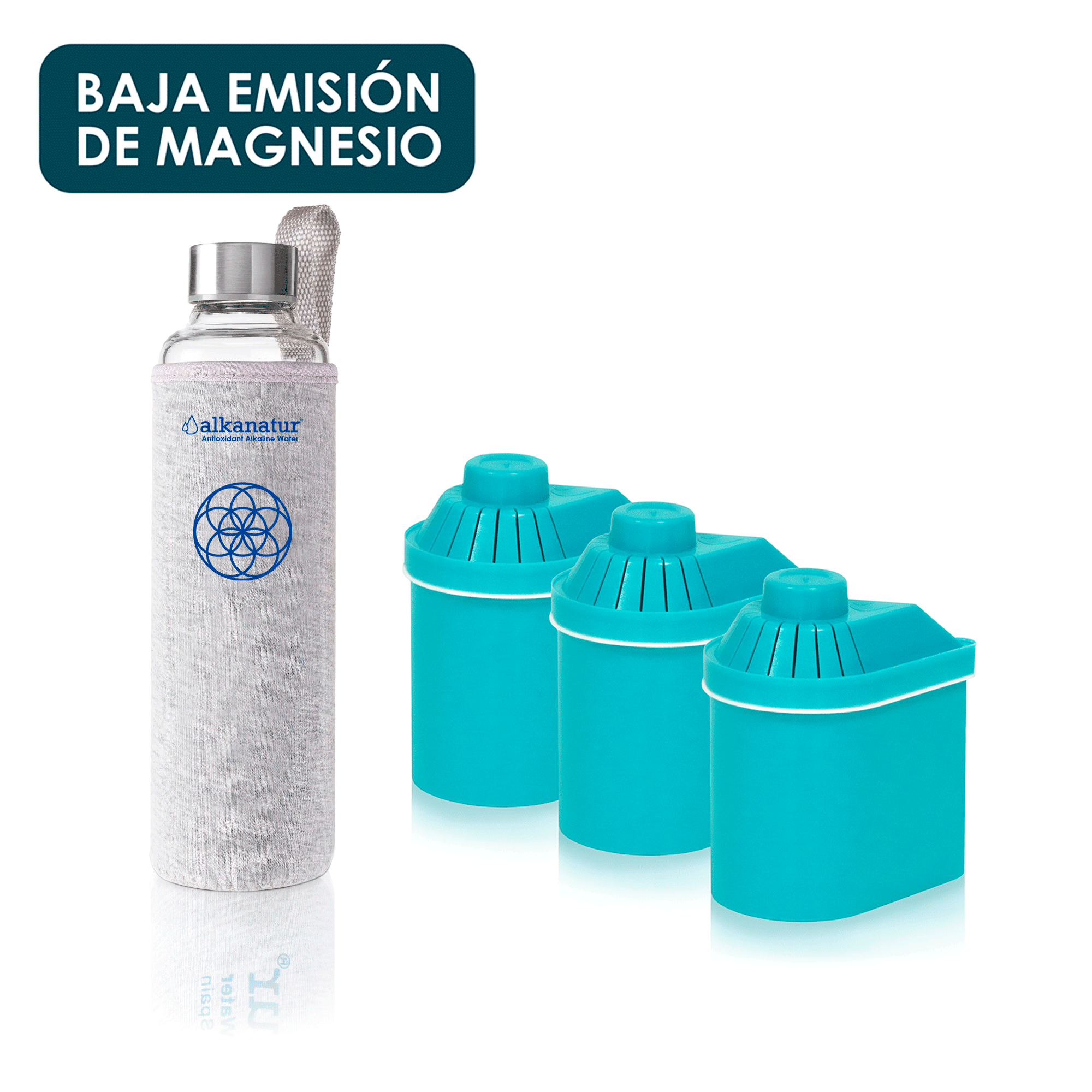 Pack De Filtros Alkanatur Drops Con Botella De Borosilicato