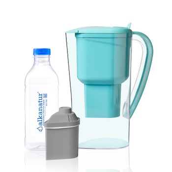 Jarra Alkanatur Drops Zeolita Clinoptilolita con 1 filtro (Gris. Duración 400 litros)