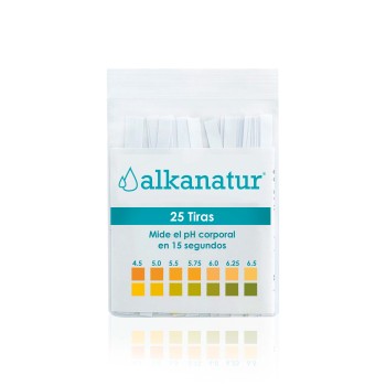 Tiras reactivas pH corporal 25 uds para medir pH en saliva u orina