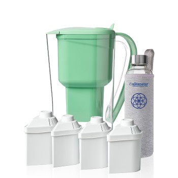 Alkalinity pack with borosilicate bottle and 4 filters