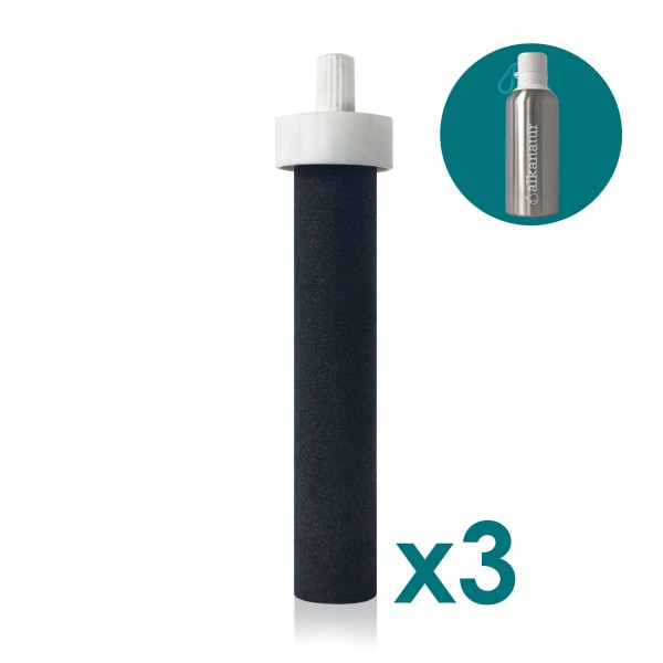 Lot de 3 filtres de rechange pour la bouteille filtrante métallique Alkanatur GO
