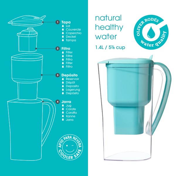 Carafe Alkanatur Drops avec bouteille en borosilicate