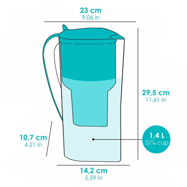 Carafe Alkanatur Drops Zéolite Clinoptilolite avec 1 filtre