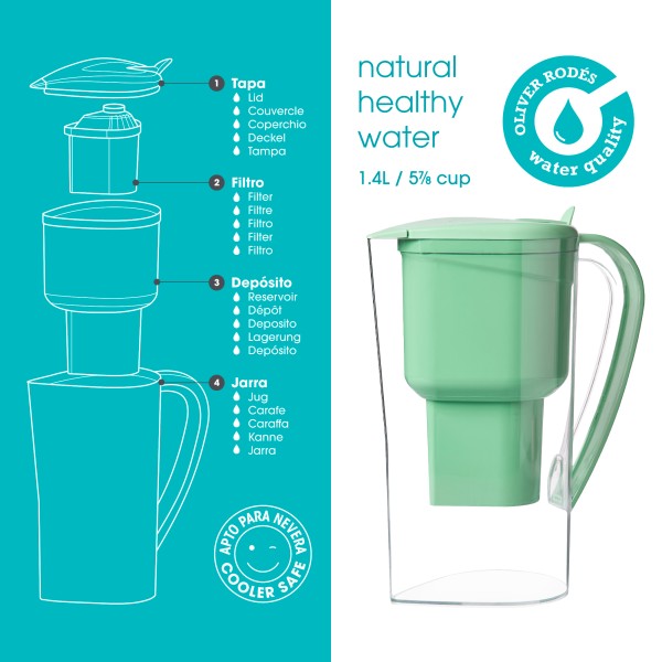 Carafe Alkanatur Drops avec bouteille en borosilicate