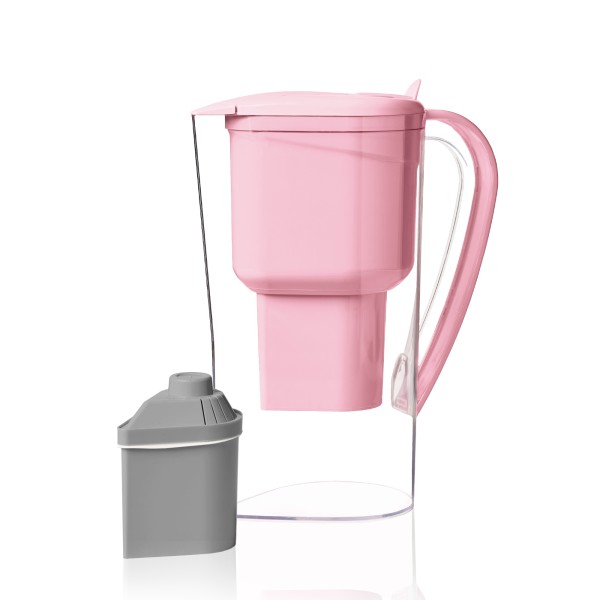 Jarra Rosa Solidaria Alkanatur Drops con 1 filtro Zeolita Clinoptilolita