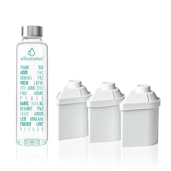 Pack filtre Alkanatur Drops avec bouteille en borosilicate