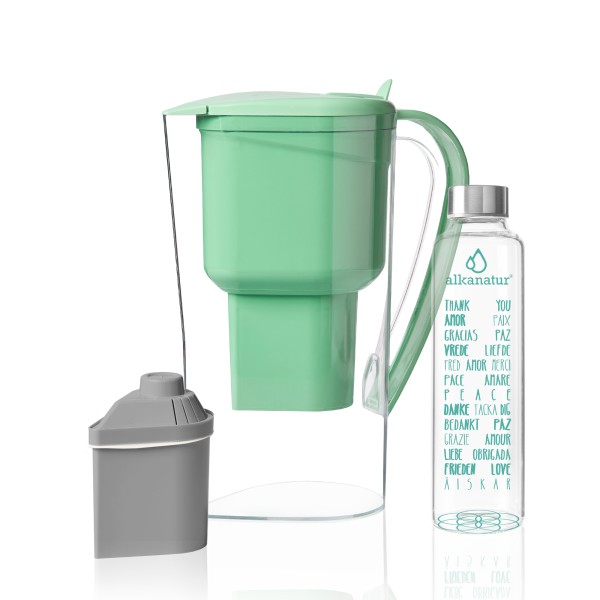 Carafe Alkanatur Drops avec bouteille en borosilicate