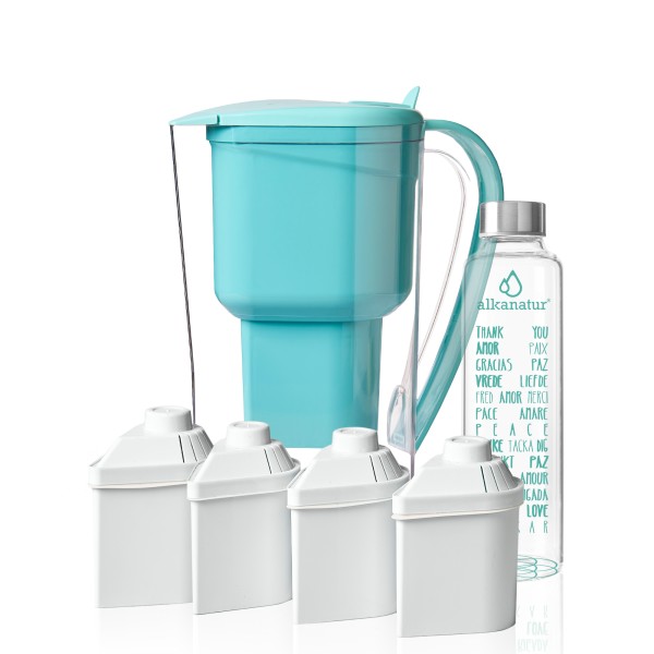 Pack d'alcalinité avec bouteille en borosilicate avec 4 filtres
