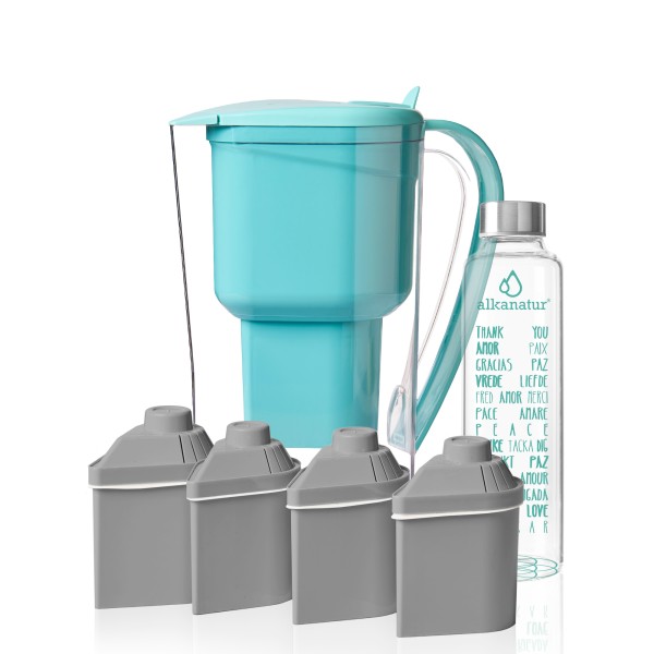 Alkalinity pack with borosilicate bottle and 4 filters