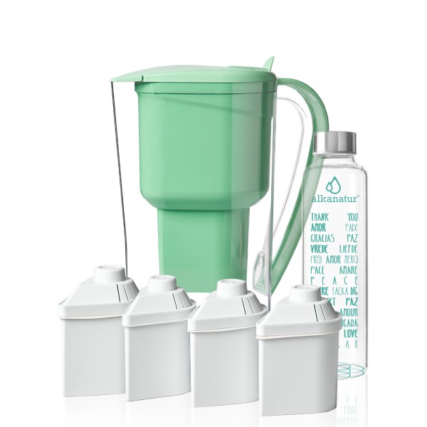 Pack d'alcalinité avec bouteille en borosilicate avec 4 filtres