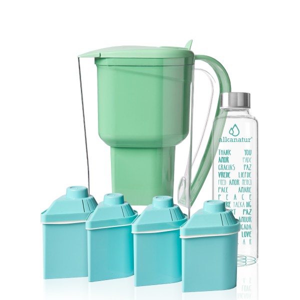 Alkalinity pack with borosilicate bottle and 4 filters