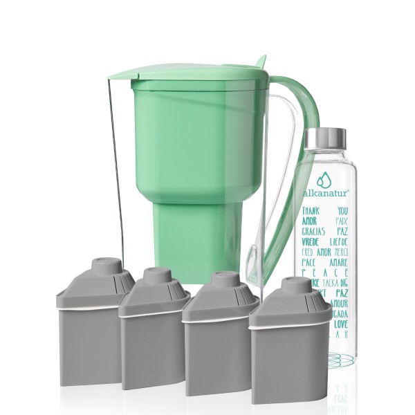 Alkalinity pack with borosilicate bottle and 4 filters