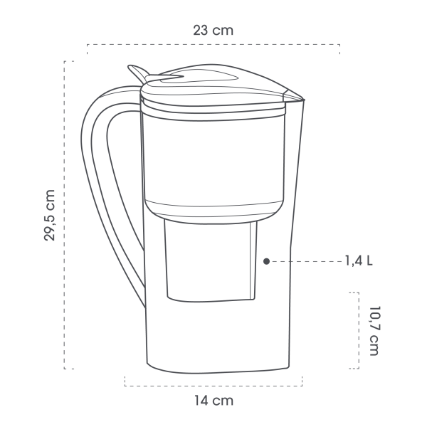 Carafe Rose Alkanatur Drops Solidarity Zéolite Clinoptilolite avec 1 filtre